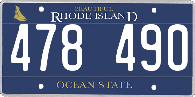 RI license plate 478490