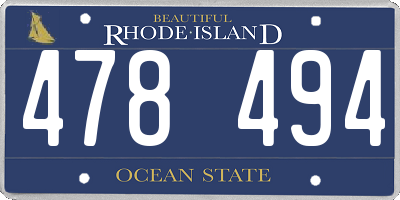 RI license plate 478494