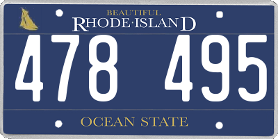 RI license plate 478495