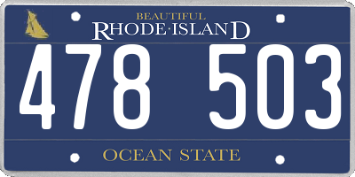 RI license plate 478503