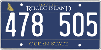 RI license plate 478505