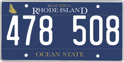 RI license plate 478508