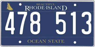 RI license plate 478513