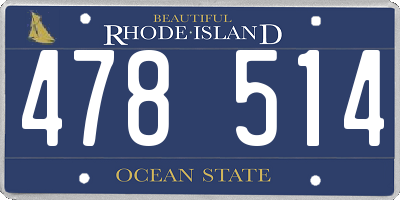 RI license plate 478514