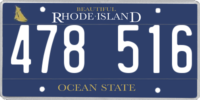 RI license plate 478516