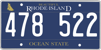 RI license plate 478522