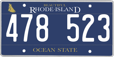 RI license plate 478523