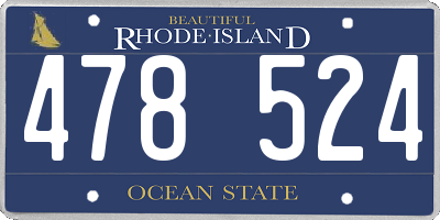 RI license plate 478524