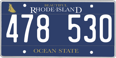 RI license plate 478530