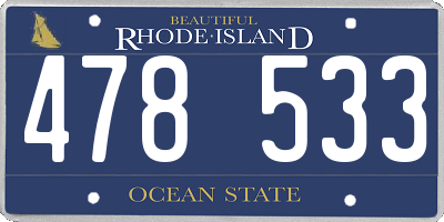 RI license plate 478533
