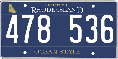 RI license plate 478536