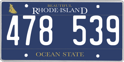 RI license plate 478539