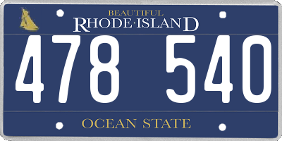 RI license plate 478540