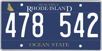 RI license plate 478542