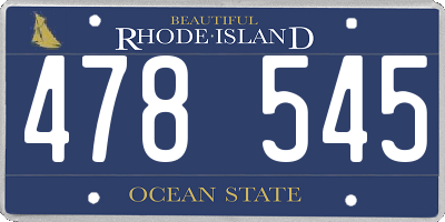 RI license plate 478545