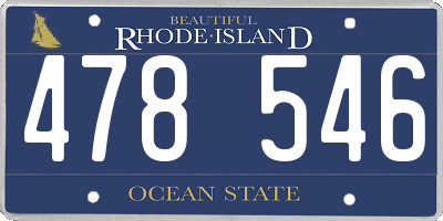 RI license plate 478546