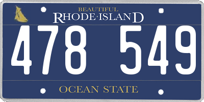 RI license plate 478549
