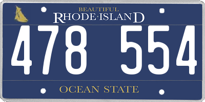 RI license plate 478554