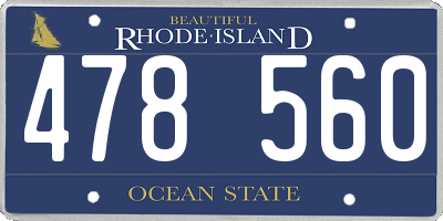 RI license plate 478560