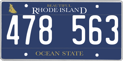 RI license plate 478563