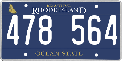 RI license plate 478564