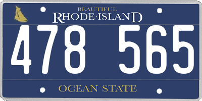 RI license plate 478565