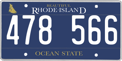 RI license plate 478566