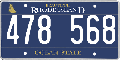 RI license plate 478568