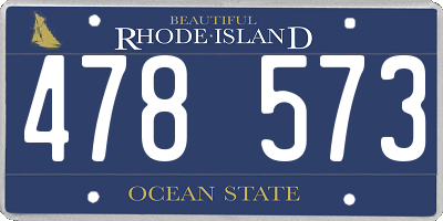 RI license plate 478573