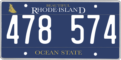 RI license plate 478574