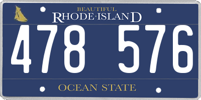 RI license plate 478576