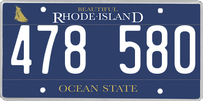 RI license plate 478580