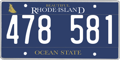 RI license plate 478581