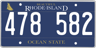 RI license plate 478582