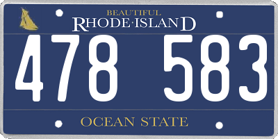 RI license plate 478583