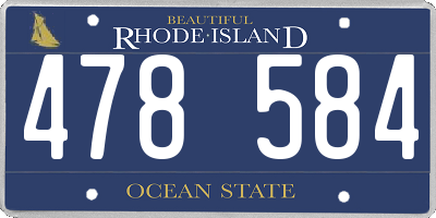 RI license plate 478584