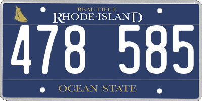 RI license plate 478585