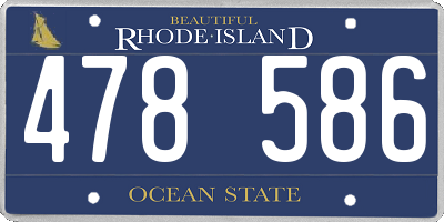 RI license plate 478586