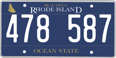 RI license plate 478587