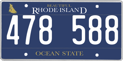 RI license plate 478588