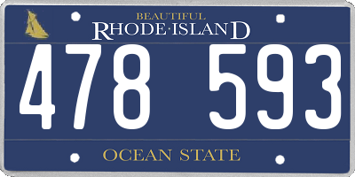RI license plate 478593