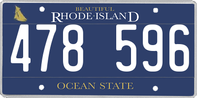 RI license plate 478596
