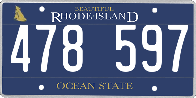 RI license plate 478597