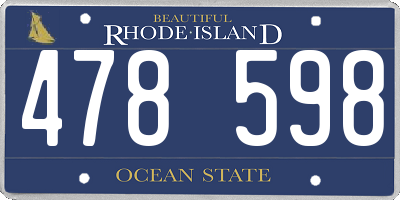 RI license plate 478598