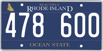 RI license plate 478600