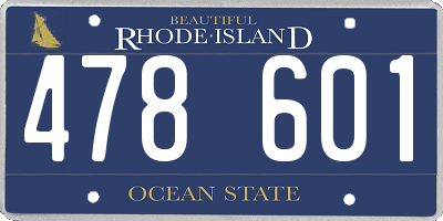 RI license plate 478601