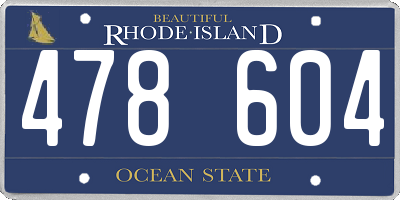 RI license plate 478604