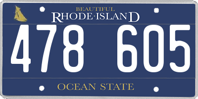 RI license plate 478605
