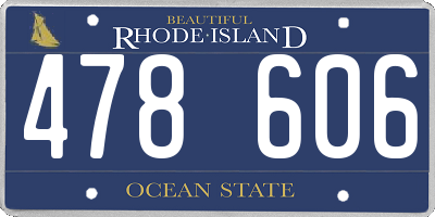 RI license plate 478606