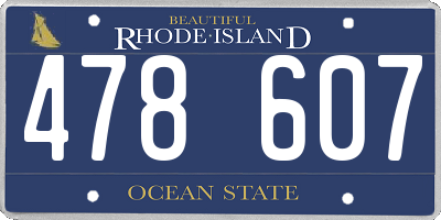 RI license plate 478607